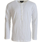 Dsquared² White Cotton Linen Long Sleeves Pullover Sweater TSH83202-50