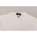 Dsquared² White Cotton Linen Long Sleeves Pullover Sweater TSH83202-50