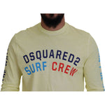 Dsquared² Yellow Colorful Print Long Sleeves Top T-shirt TSH83504-48
