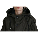 Dsquared² Green Cotton Hooded Cargo Button Jacket JKT3521-38