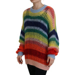 Dsquared² Multicolor Knitted Mohair Crewneck Pullover Sweater TSH83469-38