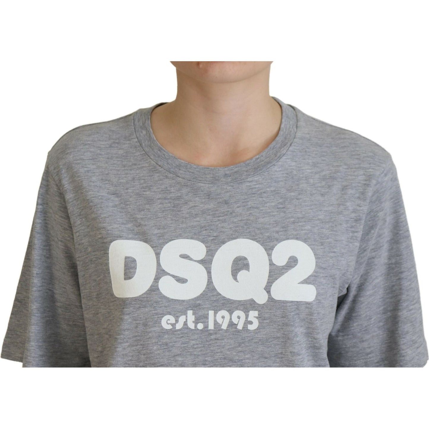 Dsquared² Gray Logo Cotton Crewneck Short Sleeve Tee T-shirt