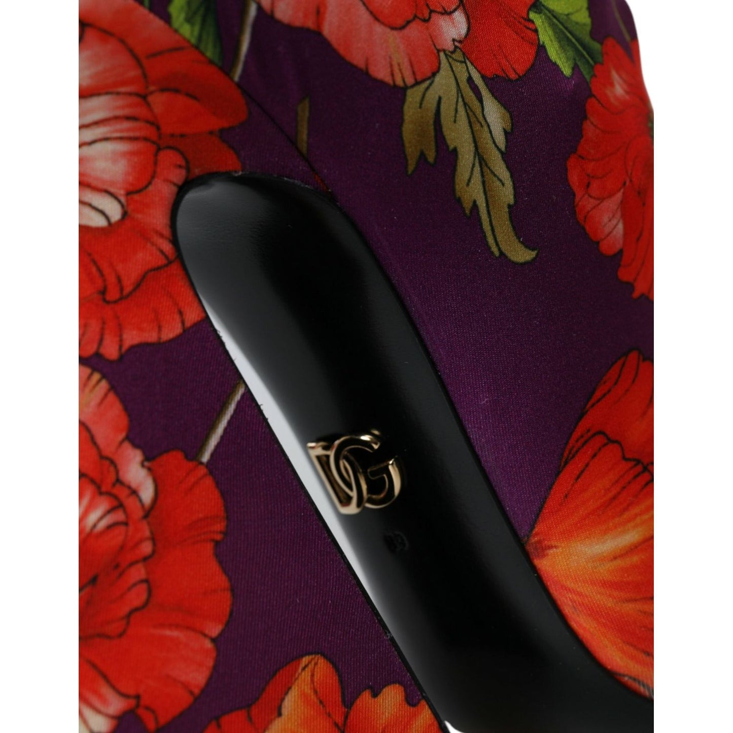 Dolce & Gabbana Purple Floral Jersey Stretch Boots Shoes Dolce & Gabbana Black
