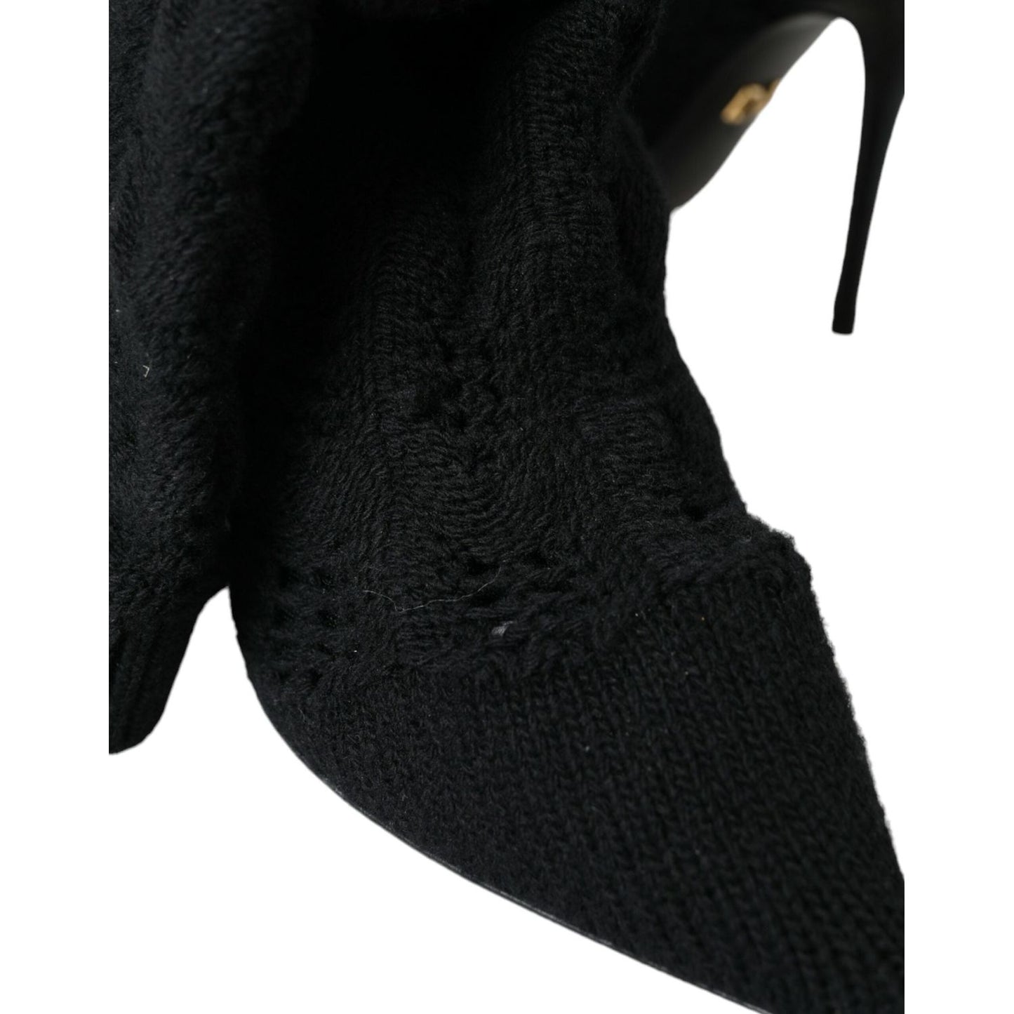 Dolce & Gabbana Black Stiletto Heels Mid Calf Boots Shoes Dolce & Gabbana Black