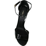 Dolce & Gabbana Black KEIRA Leather Heels Sandals Shoes Dolce & Gabbana Black