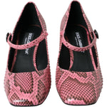 Dolce & Gabbana Pink Python Leather Mary Jane Heels Shoes LA10563-39