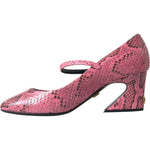 Dolce & Gabbana Pink Python Leather Mary Jane Heels Shoes LA10563-39