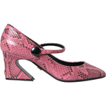 Dolce & Gabbana Pink Python Leather Mary Jane Heels Shoes LA10563-39