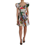 Dolce & Gabbana Multicolor Patchwork Cotton Aline Mini Dress DR281170-38