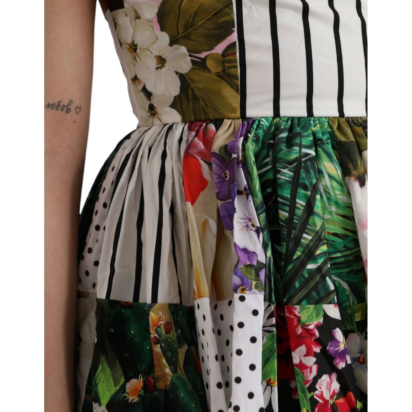 Dolce & Gabbana Multicolor Patchwork Cotton Aline Mini Dress DR281170-38