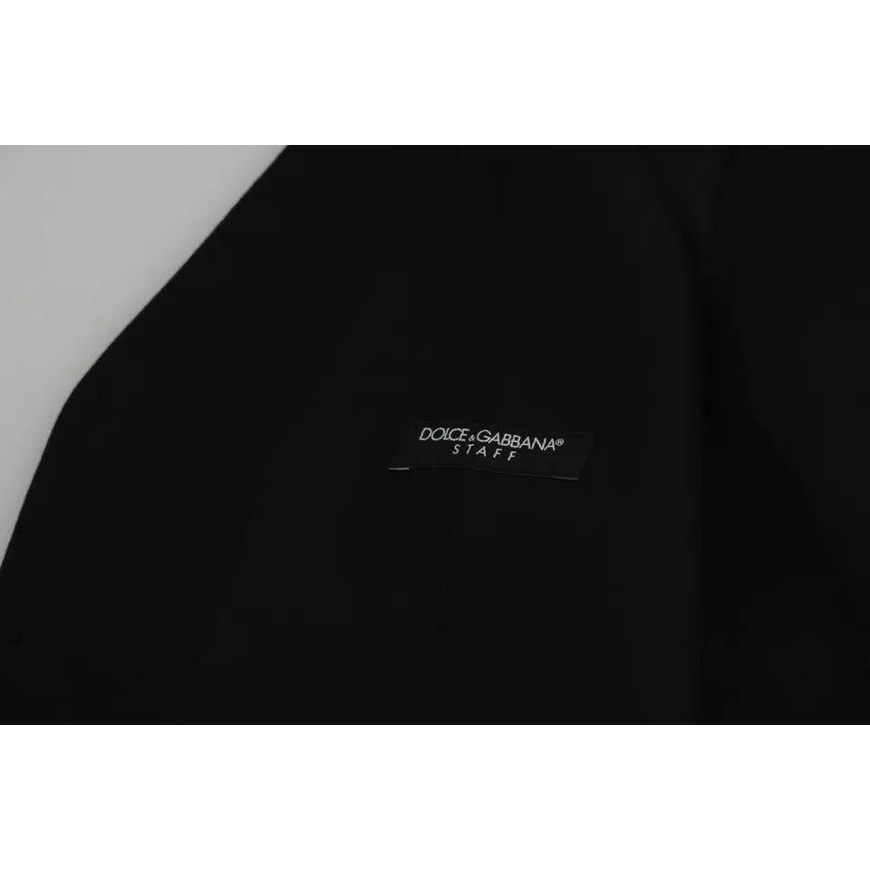 Dolce & Gabbana Black Wool Stretch Waistcoat Formal Dress Vest Dolce & Gabbana Black