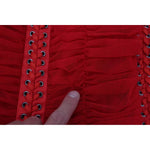 Dolce & Gabbana Red Mesh Trim Bodycon Sheath Midi Dress DR28904