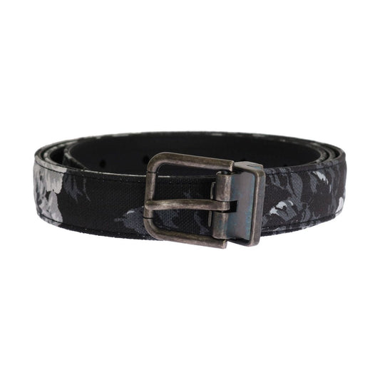 Dolce & Gabbana Black Cayman Linen Leather Belt Belt