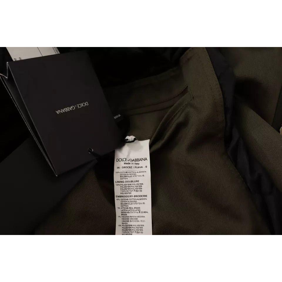Dolce & Gabbana Green Cotton DG Love Blouson Coat Jacket Dolce & Gabbana Black