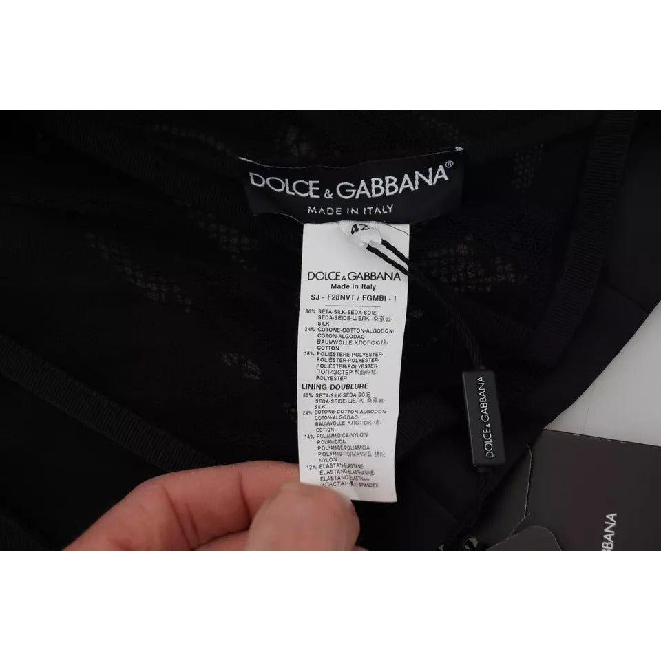 Dolce & Gabbana Black Lace Sheer Corset Organza Silk Jacket Dolce & Gabbana Dark Gray
