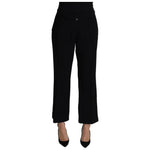 Dolce & Gabbana Black Wool Stretch Cropped Capri Trouser Pants PAN71665-44