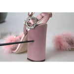 Dolce & Gabbana Pink Turkey Feather Embellished Sandals Shoes LA10797-39
