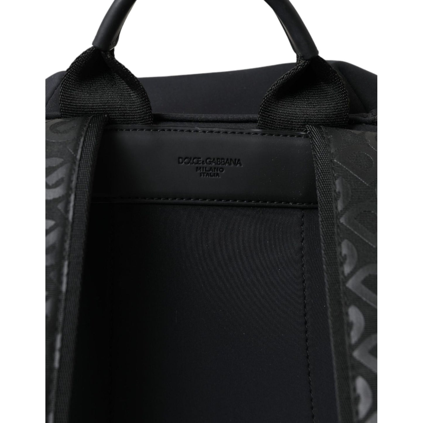 Dolce & Gabbana Black Neoprene Nylon DG Logo School Backpack Bag Dolce & Gabbana Black
