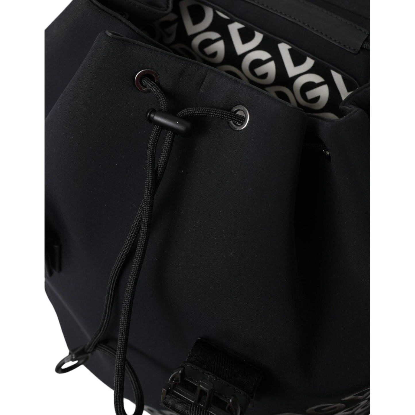 Dolce & Gabbana Black Neoprene Nylon DG Logo School Backpack Bag Dolce & Gabbana Black