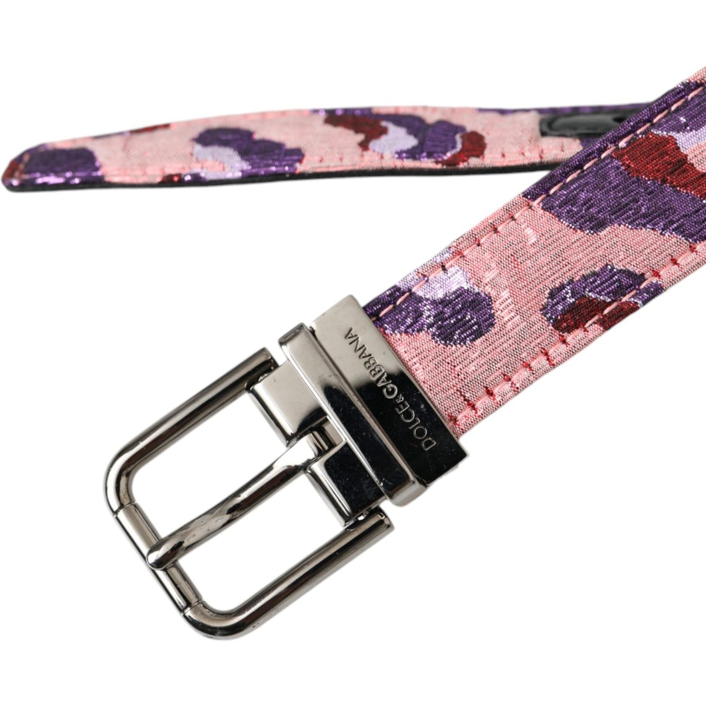 Dolce & Gabbana Multicolor Jacquard Leather Metal Buckle Belt BEL9214-95