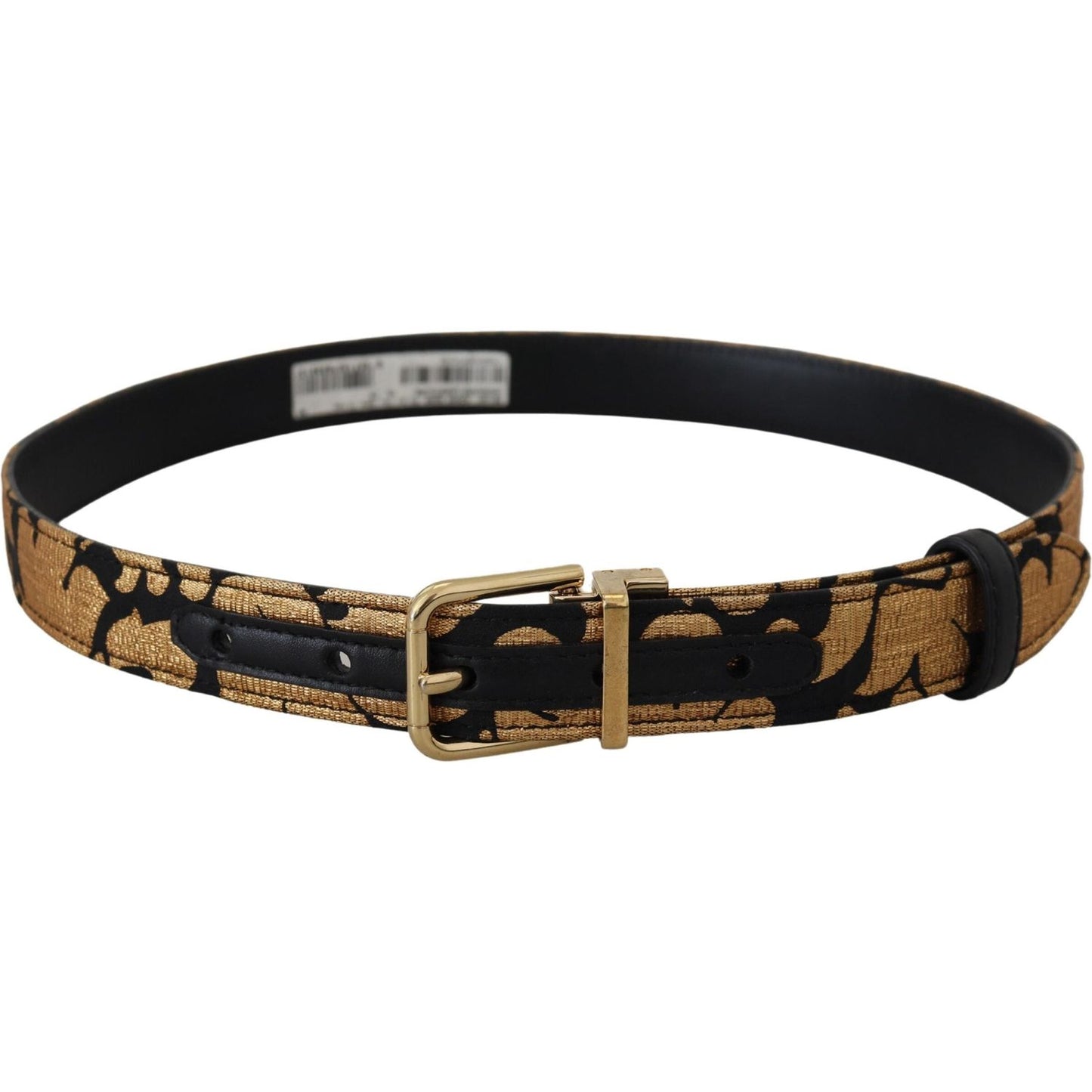 Dolce & Gabbana Multicolor Jacquard Leather Logo Buckle Belt WMB219-75