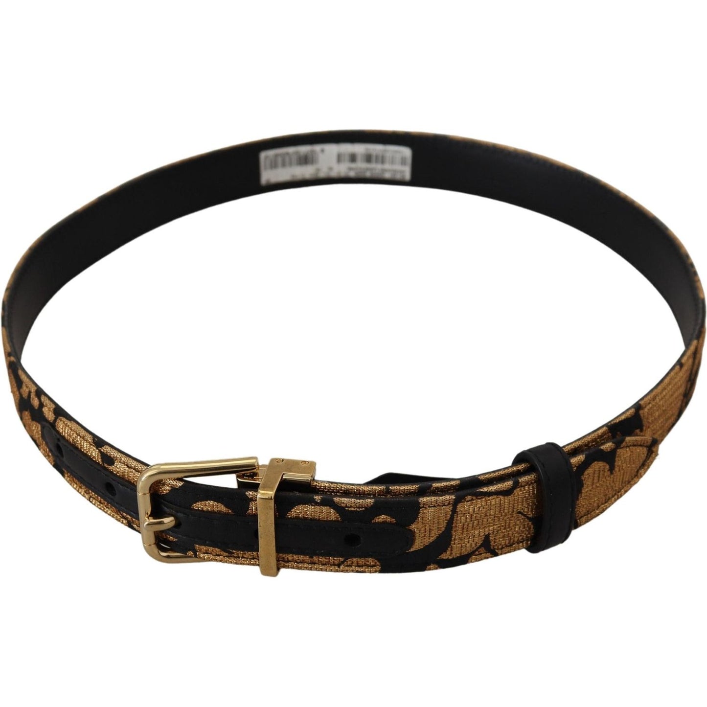 Dolce & Gabbana Multicolor Jacquard Leather Logo Buckle Belt WMB219-75