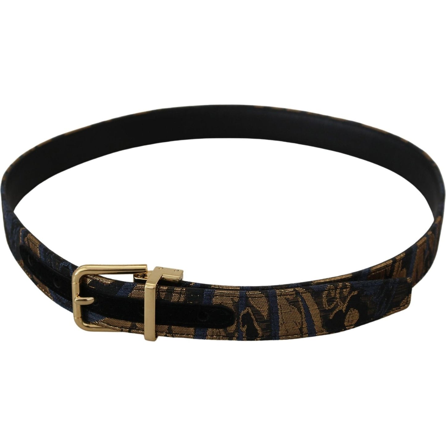 Dolce & Gabbana Multicolor Jacquard Leather Logo Buckle Belt WMB310-75