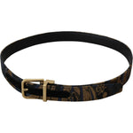 Dolce & Gabbana Multicolor Jacquard Leather Logo Buckle Belt WMB310-75