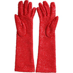 Dolce & Gabbana Red Lurex Fantasia Mid Arm Length Gloves LB30115-7.5