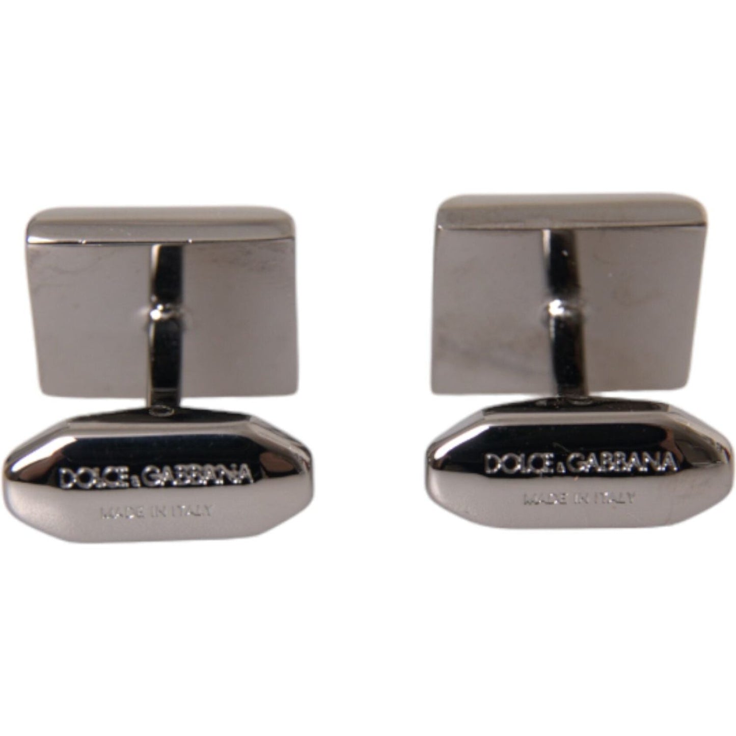 Dolce & Gabbana Silver Plated Brass Pin Crystal Cufflinks Cufflinks