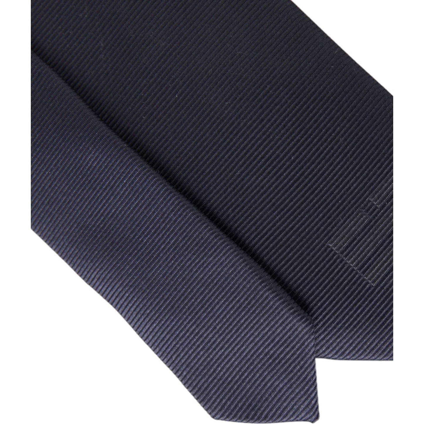 Dolce & Gabbana Blue Solid Silk Adjustable Tie Men KRA3295