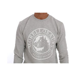 Frankie Morello Gray Cotton Crewneck Pullover Sweater TSH1291#2-2