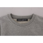 Frankie Morello Gray Cotton Crewneck Pullover Sweater TSH1291#2-2