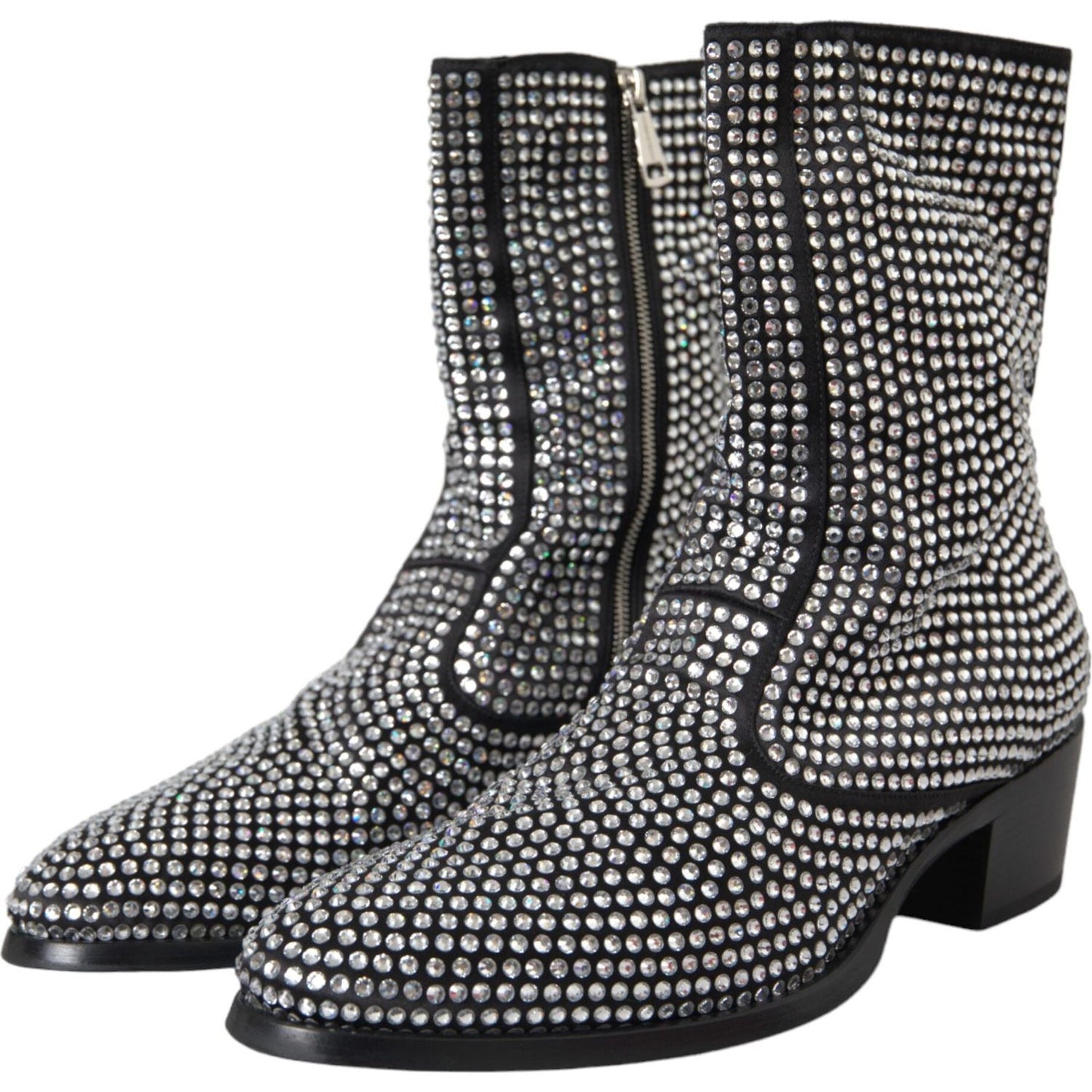 Dolce & Gabbana Black Rhinestone Crystal Chelsea Boots Shoes Dolce & Gabbana Dark Slate Gray