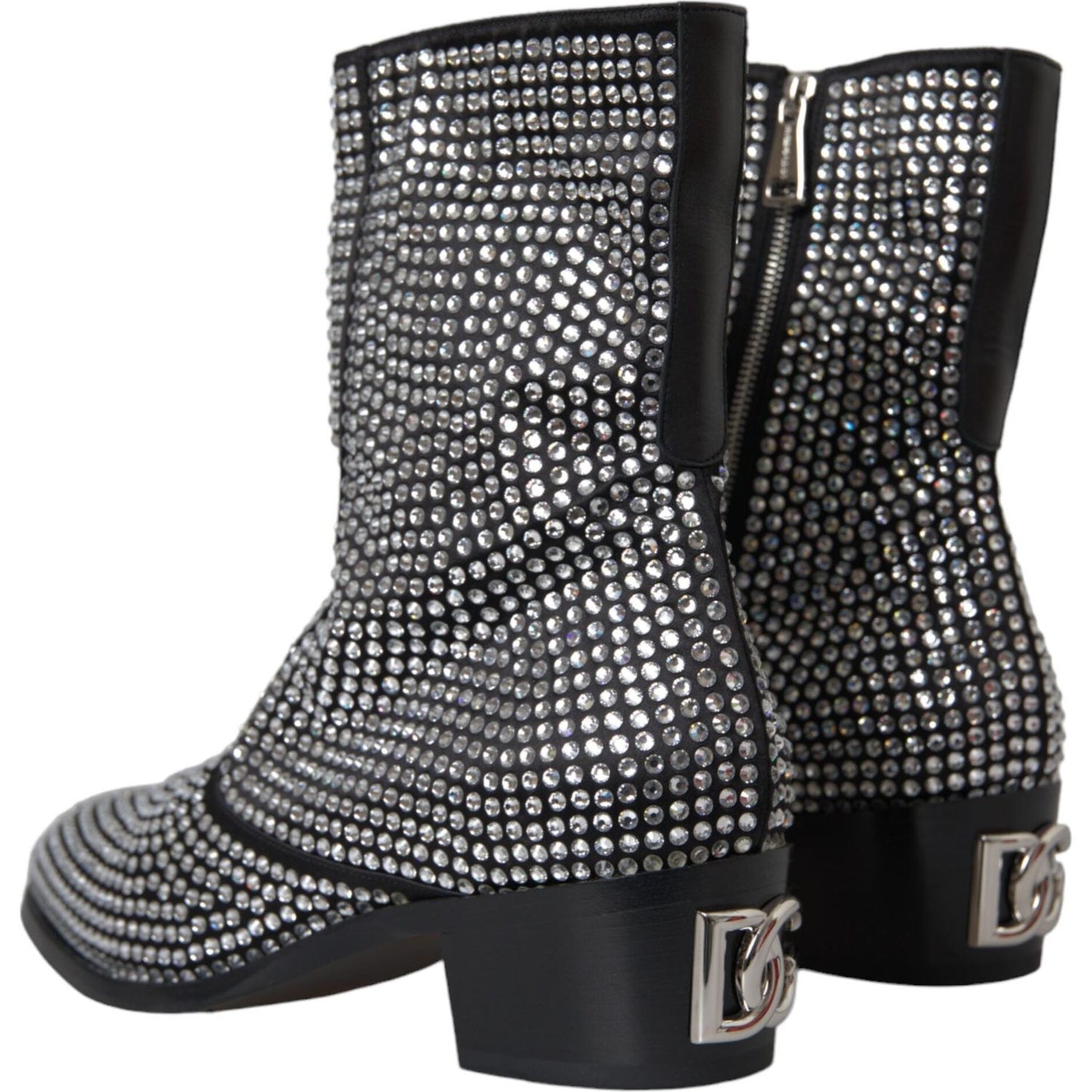 Dolce & Gabbana Black Rhinestone Crystal Chelsea Boots Shoes Dolce & Gabbana Dark Slate Gray