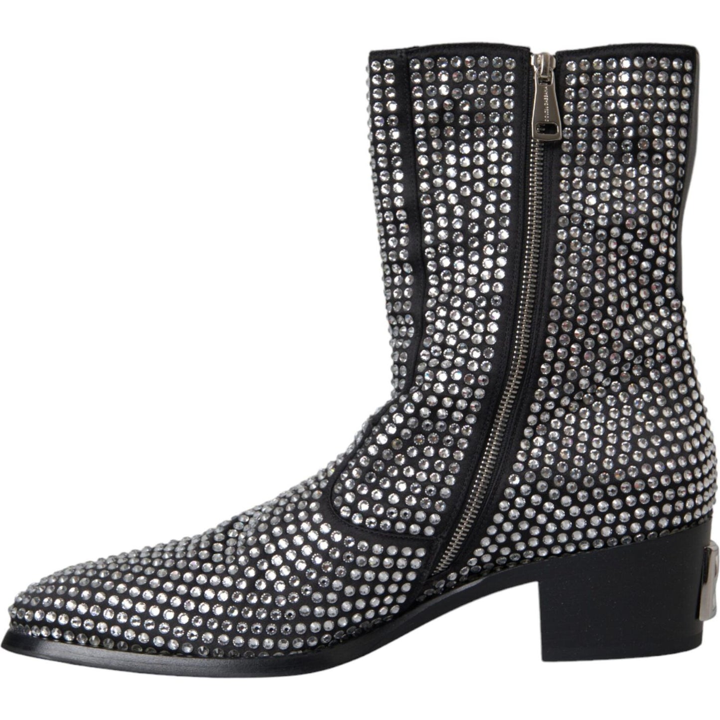 Dolce & Gabbana Black Rhinestone Crystal Chelsea Boots Shoes Dolce & Gabbana Dark Slate Gray