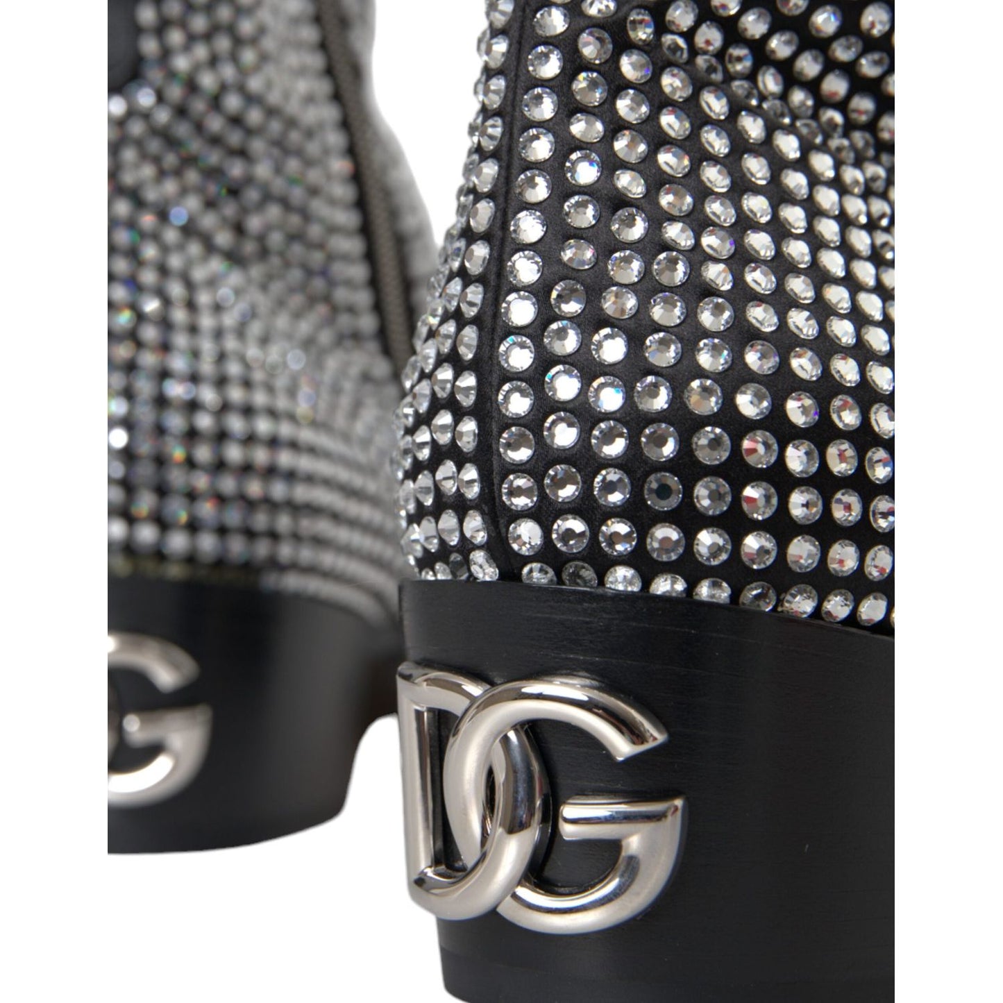 Dolce & Gabbana Black Rhinestone Crystal Chelsea Boots Shoes Dolce & Gabbana Dark Slate Gray
