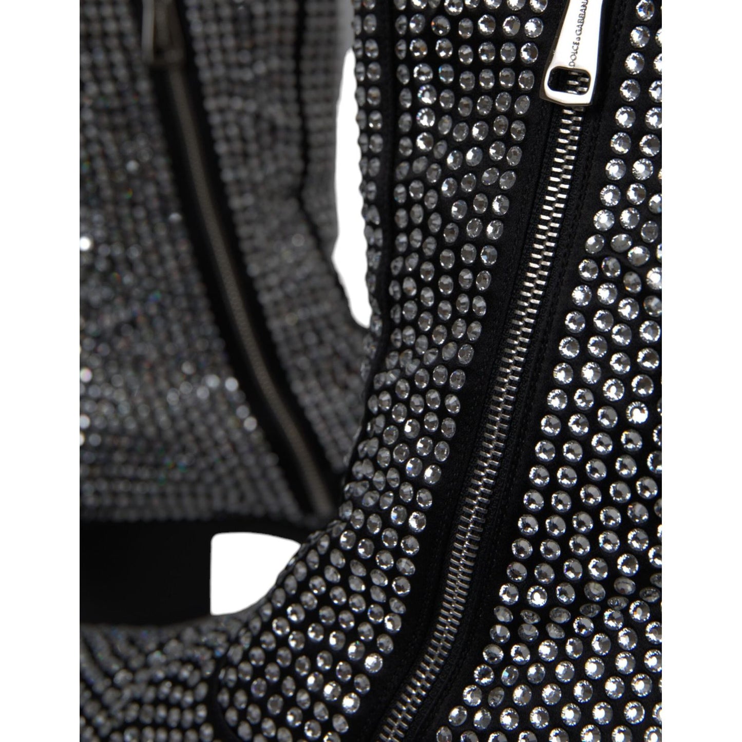 Dolce & Gabbana Black Rhinestone Crystal Chelsea Boots Shoes Dolce & Gabbana Dark Slate Gray