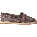 Dolce & Gabbana Brown Buffalo Leather Espadrille Flats Shoes MV5683-40