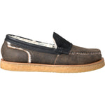 Dolce & Gabbana Brown Black Fur Leather Loafers Men Shoes MV5742-40.5