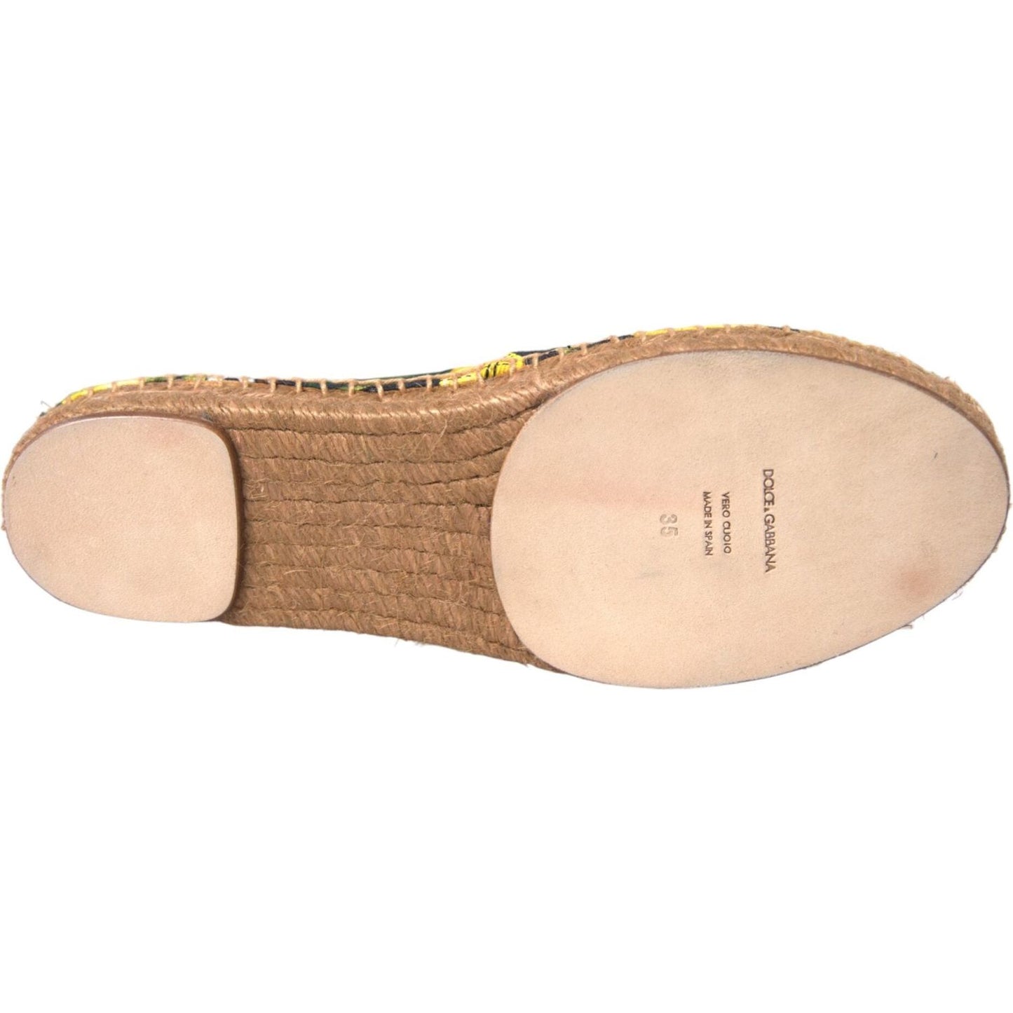 Dolce & Gabbana Multicolor Lemon Slip On Espadrilles Shoes LA11047-35