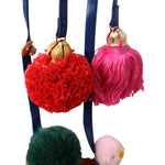 Dolce & Gabbana Multicolor Pom Pom Fur Wrap Sandals Shoes LA11080-35