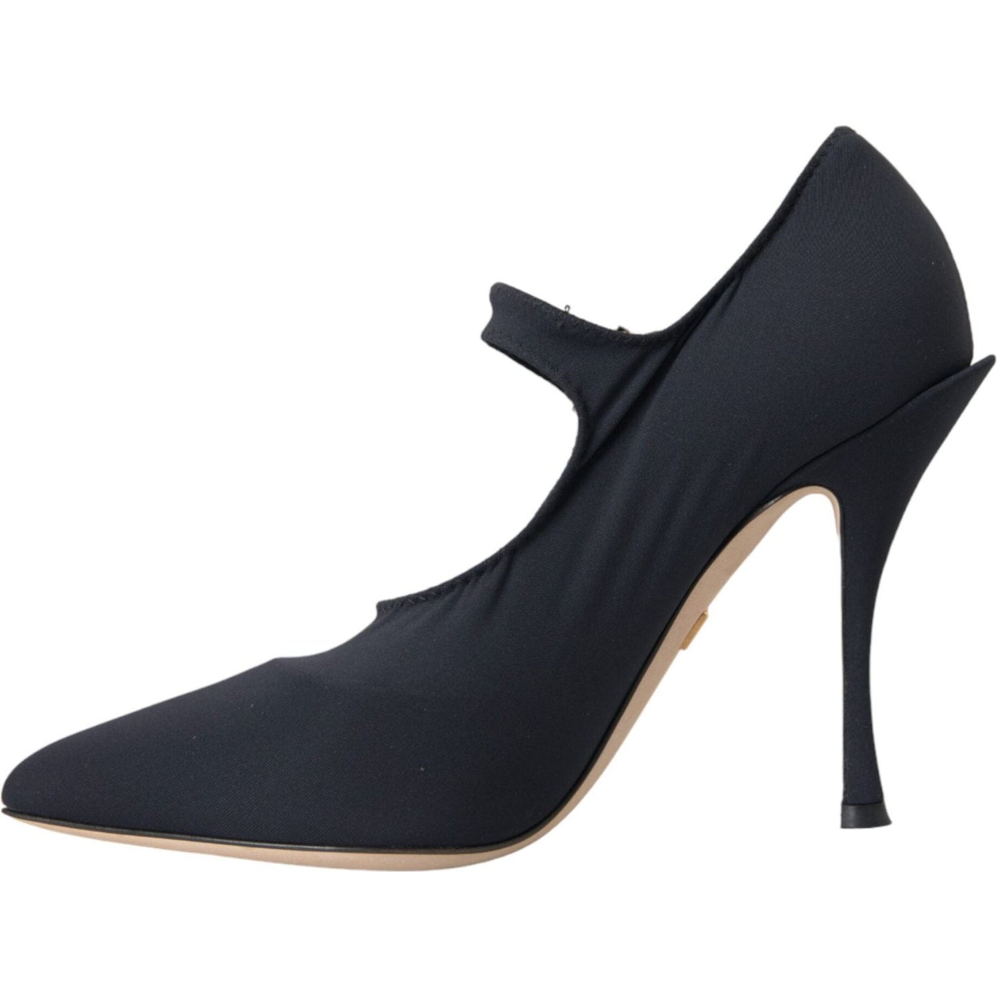 Dolce & Gabbana Black Mary Jane Jersey Crystal Pumps Shoes Dolce & Gabbana Dark Slate Gray