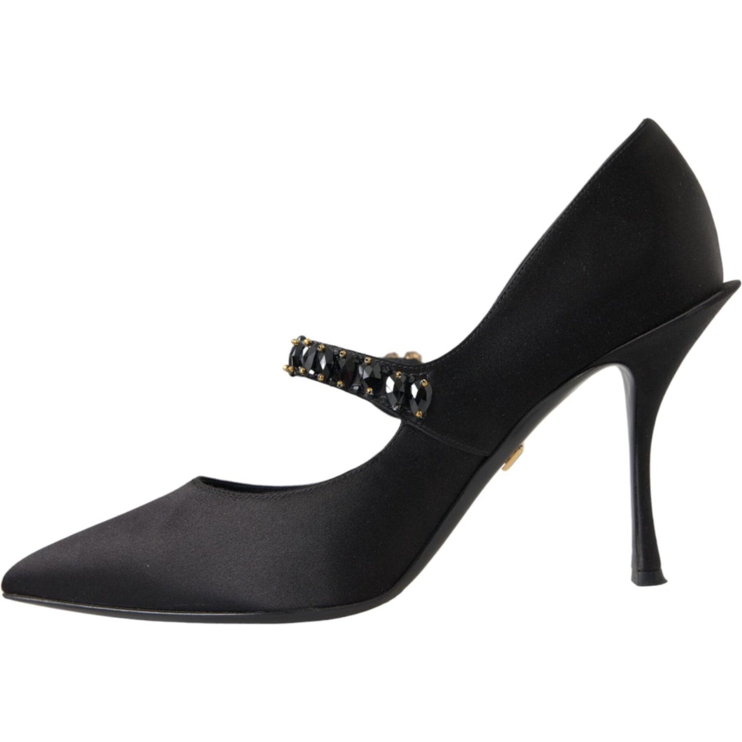 Dolce & Gabbana Black Mary Jane Crystal Heels Pumps Shoes Dolce & Gabbana Dark Slate Gray