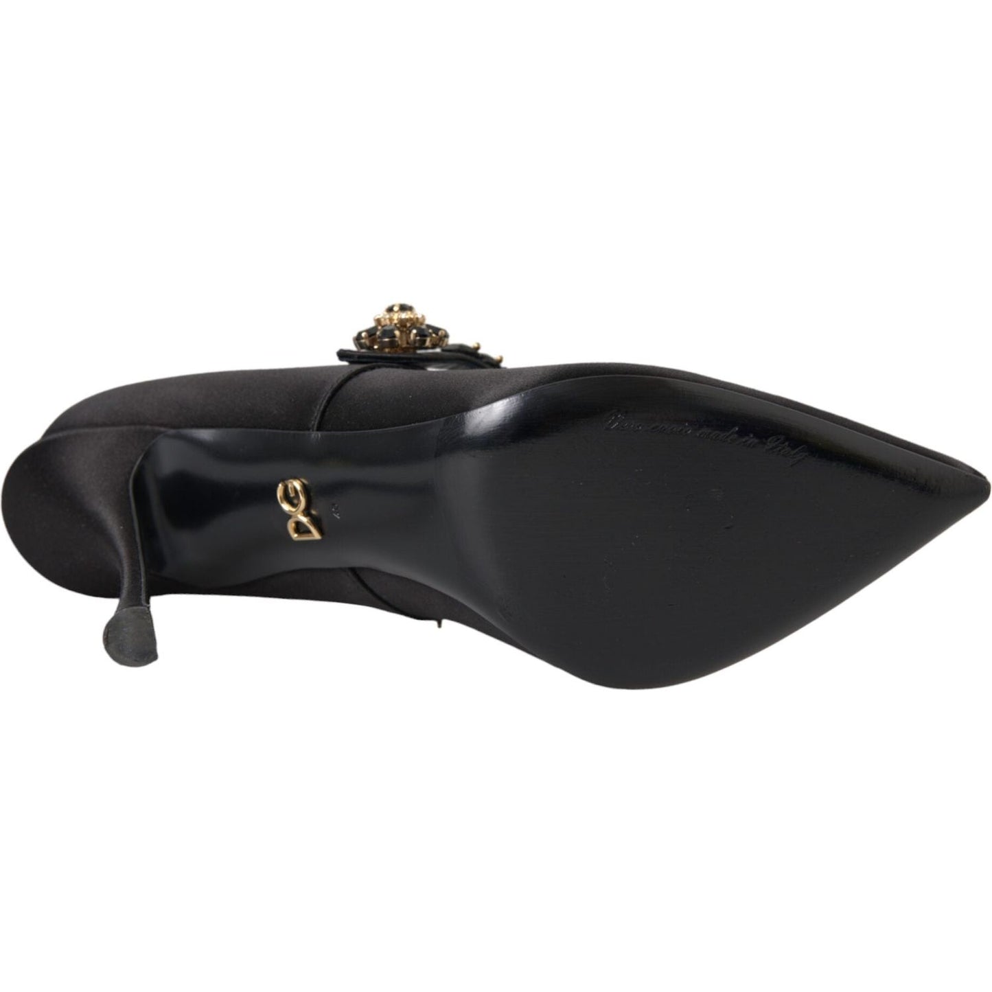 Dolce & Gabbana Black Mary Jane Crystal Heels Pumps Shoes Dolce & Gabbana Dark Slate Gray