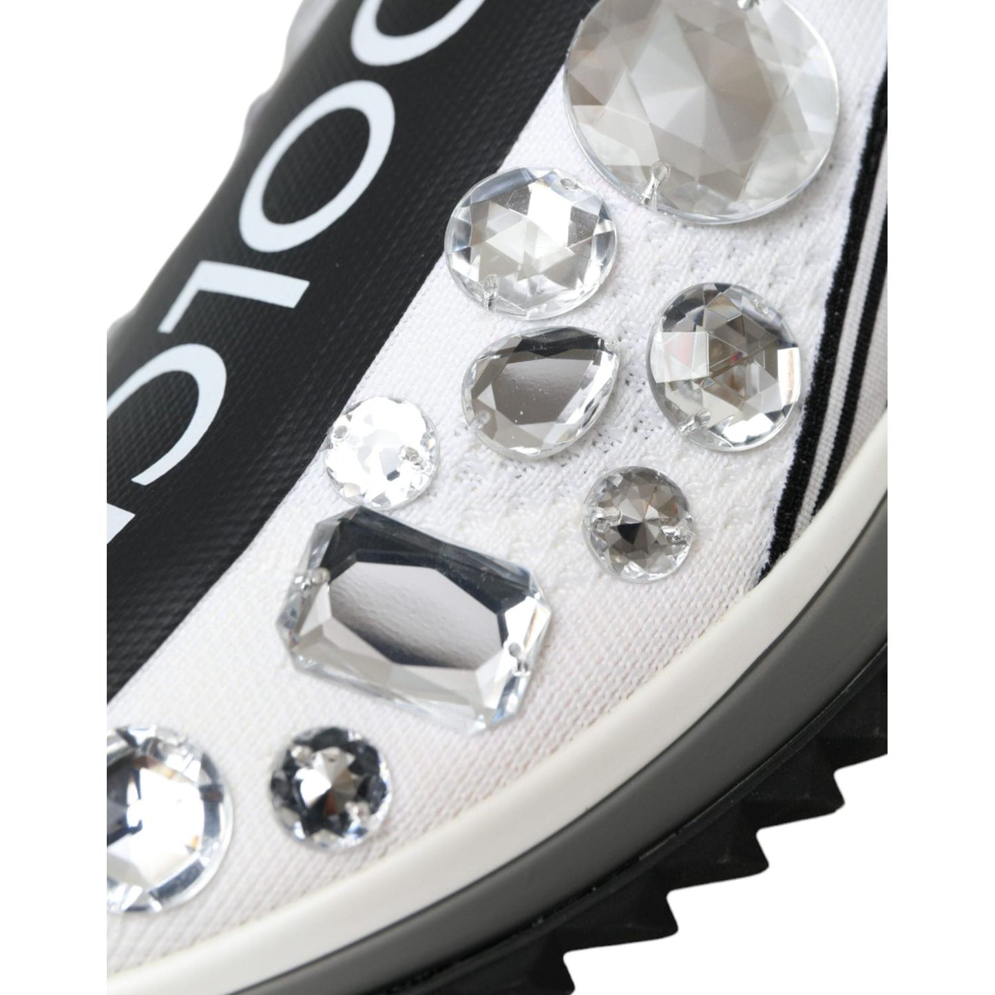 Dolce & Gabbana White Sorrento Crystals Sneakers Shoes Dolce & Gabbana Dark Slate Gray