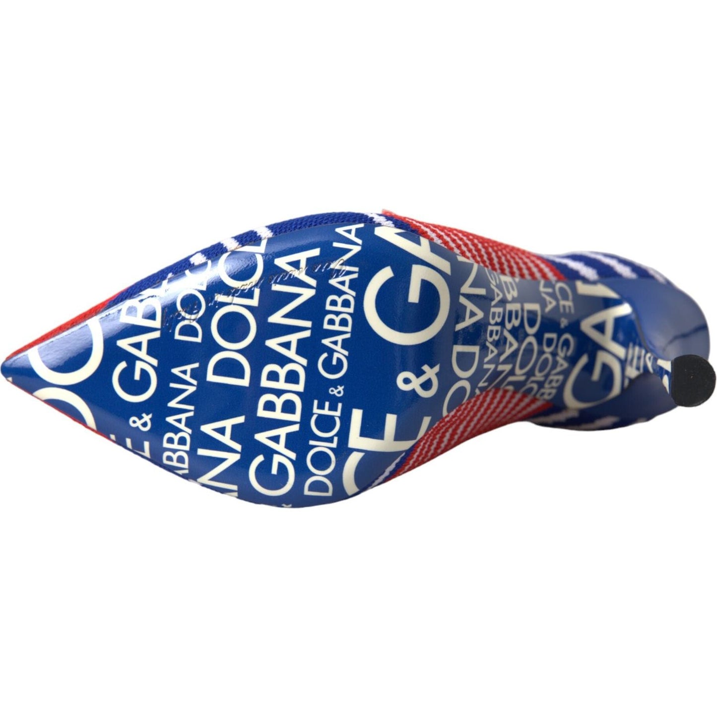 Dolce & Gabbana Red Blue Stretch Sock Style Short Boots Logo Shoes Dolce & Gabbana Dark Slate Blue