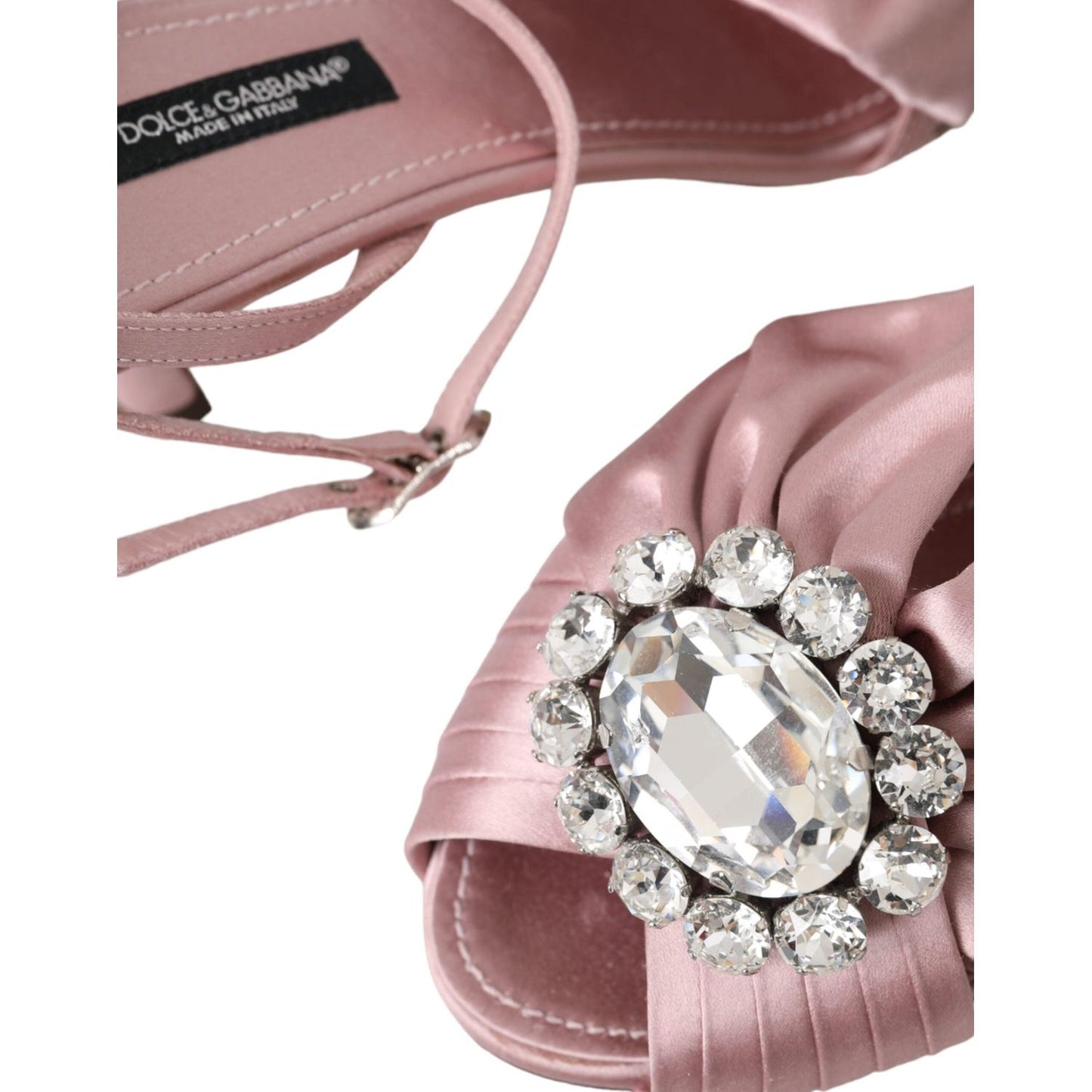 Dolce & Gabbana Pink Keira Crystal Heels Sandals Shoes Dolce & Gabbana Rosy Brown