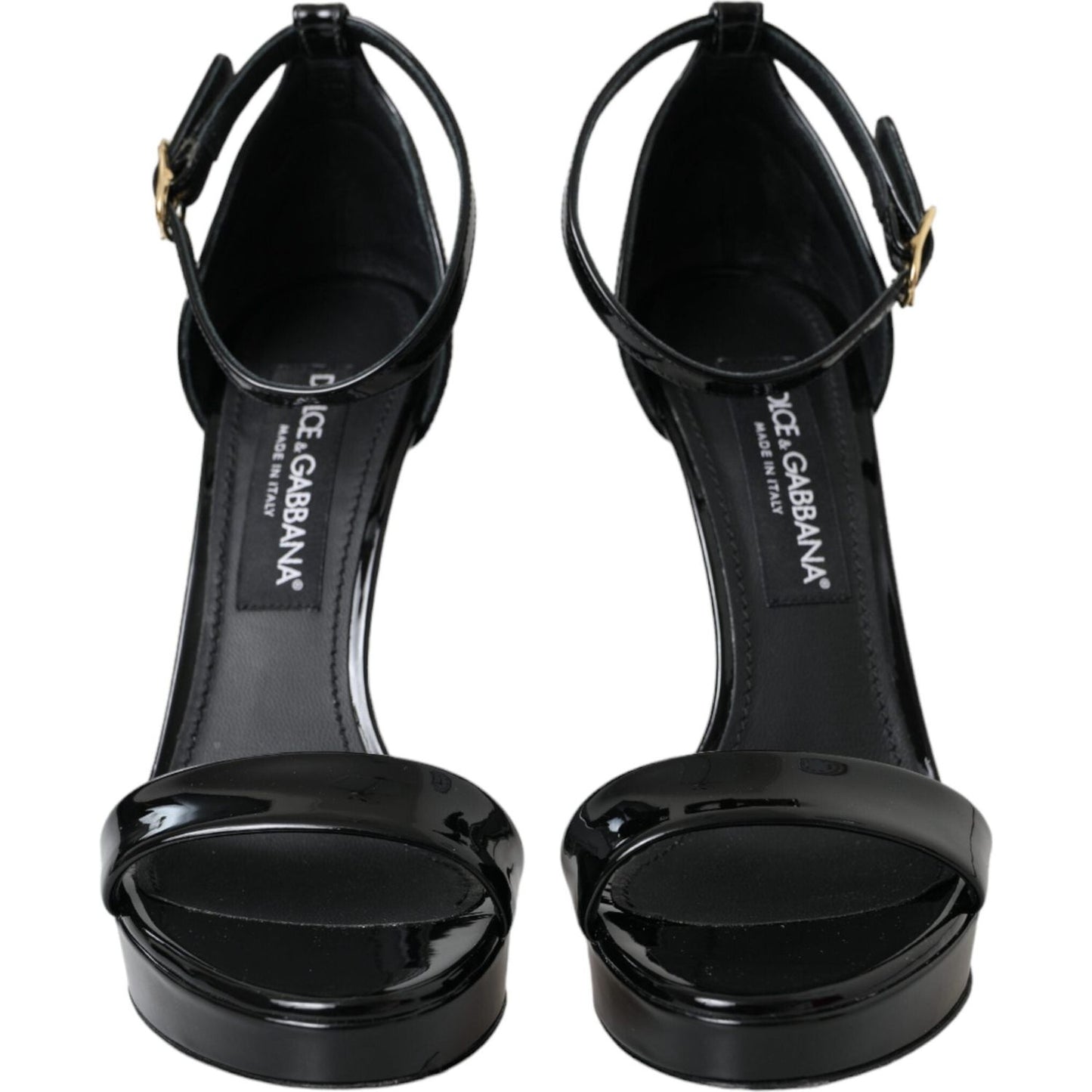 Dolce & Gabbana Black KEIRA Leather Heels Sandals Shoes Dolce & Gabbana Black
