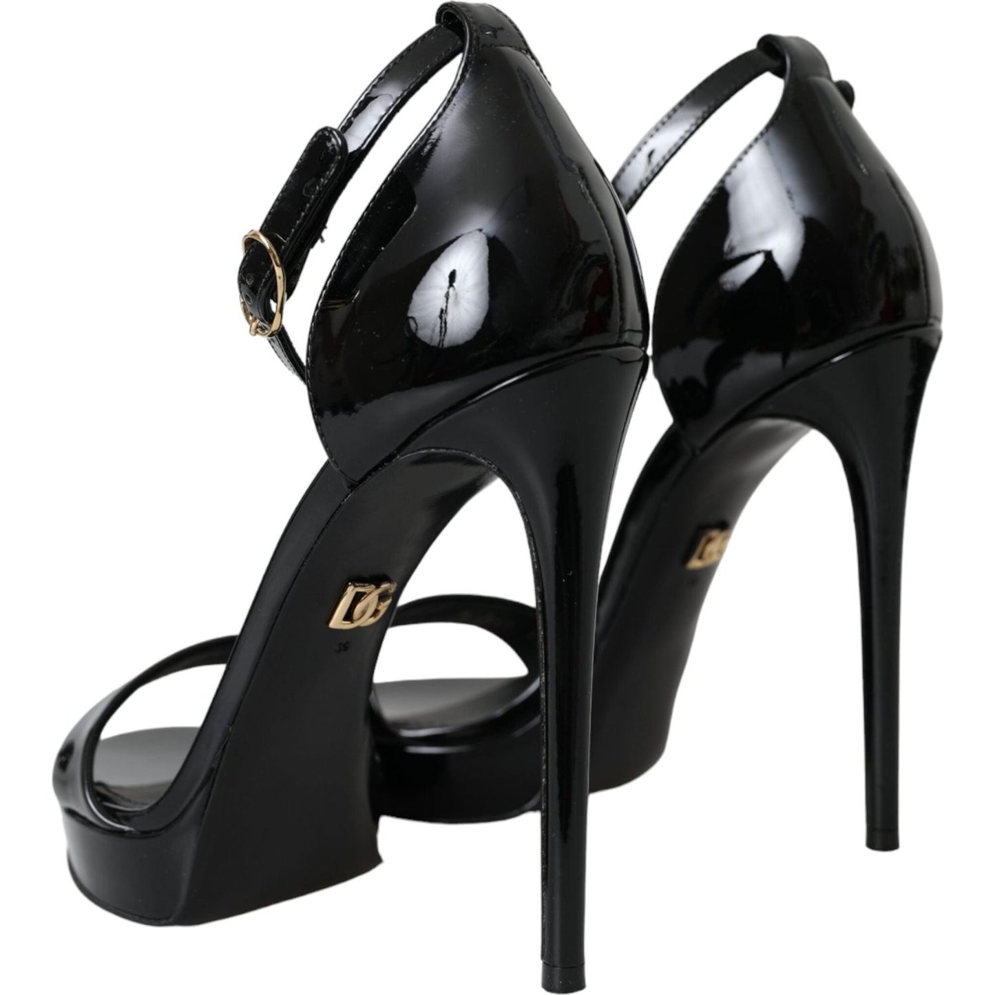 Dolce & Gabbana Black KEIRA Leather Heels Sandals Shoes Dolce & Gabbana Black